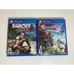 PS4 Game Lot Far Cry 3 Classic Edition, Dragon Quest XI Echoes of an Elusive Age